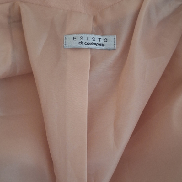 Italy Made Blazer Suit Jacket EU42 Peach Beige Esisto di Conbipel 2 Button NWOT - Picture 4 of 8